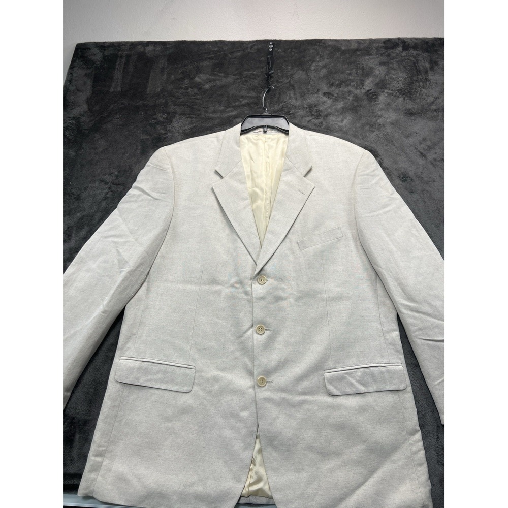 Brandini Mens 48L Linen Viscose Blazer Beige Sport Coat Made In Canada